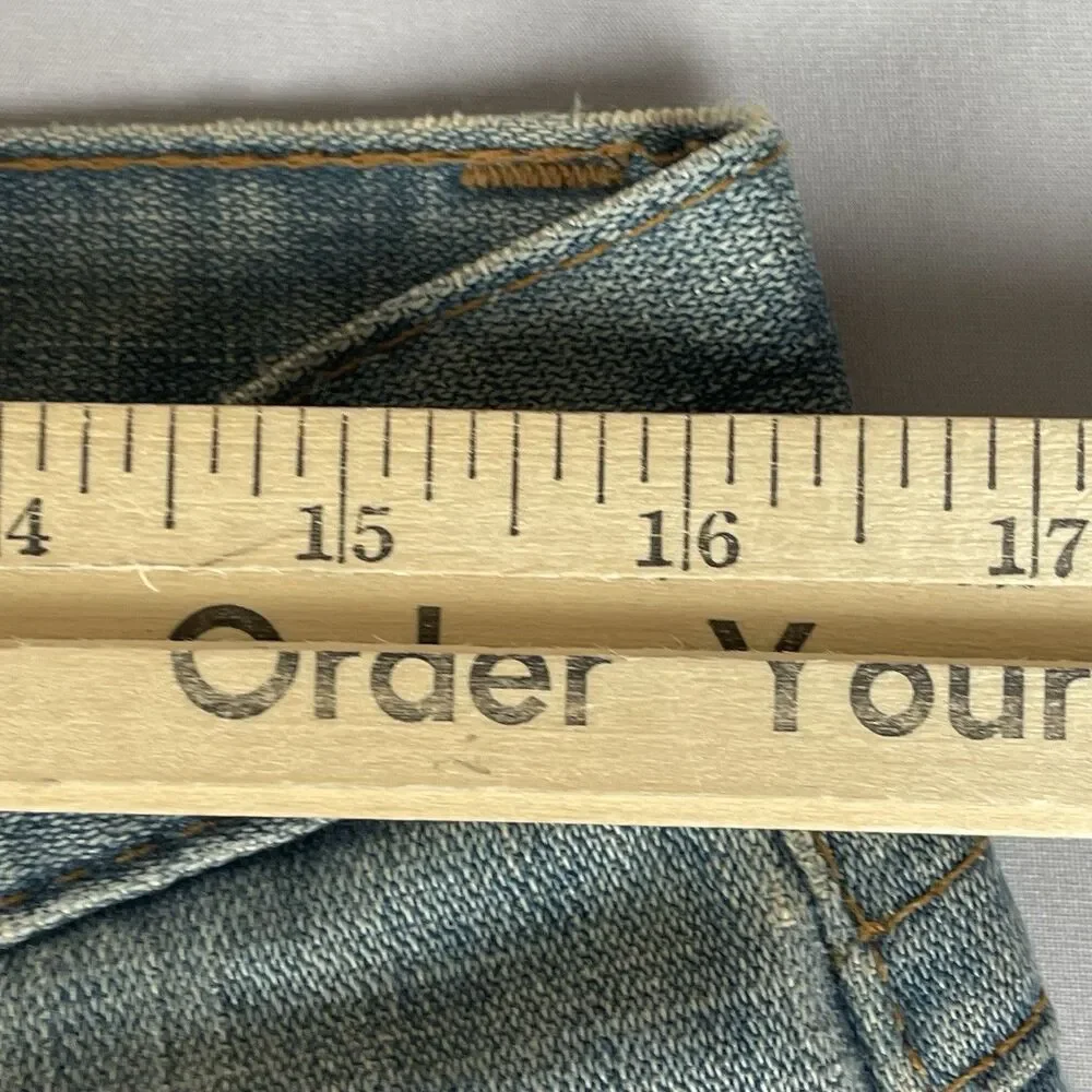 Bebe Carla Low Rise Straight Leg Jeans Women's 30 Light Blue Made USA Y2K